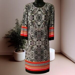 Ronnie Nicole Roccoco Brocade Print Shift Dress Size 12